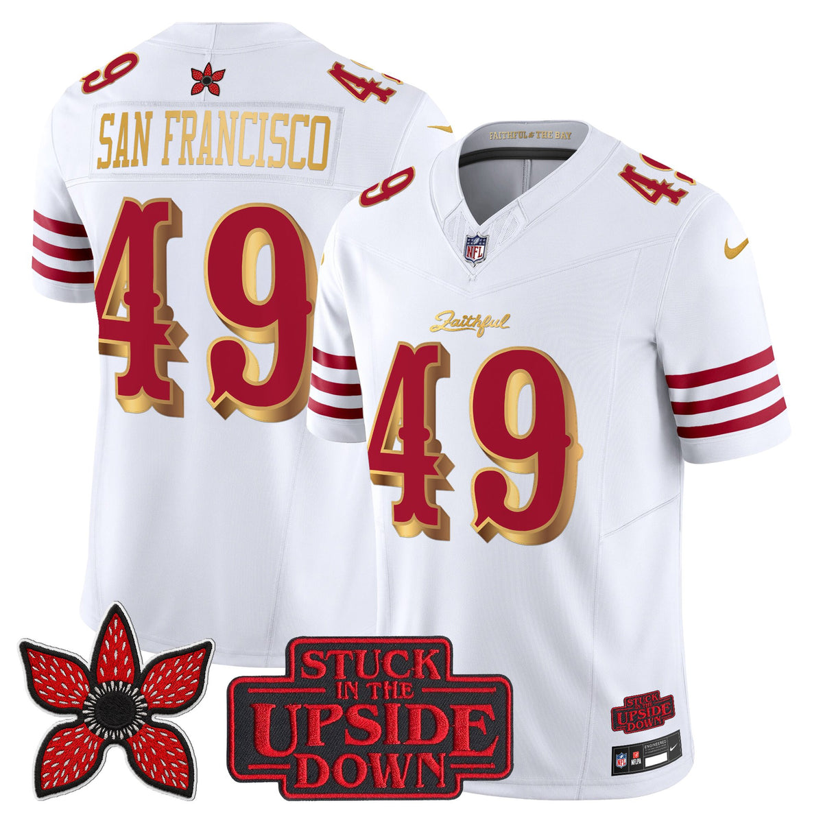 Men's San Francisco 49ers 'Rivalries x Stranger Things' Vapor Limited Jersey - All Stitched