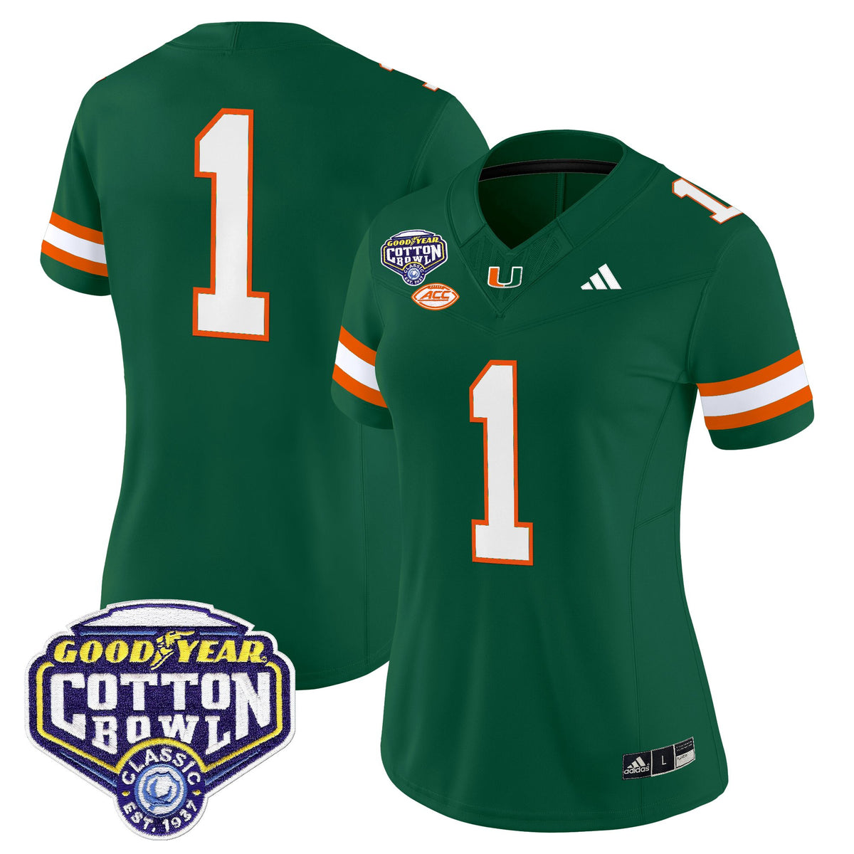 Women's Miami Hurricanes 2025 Cotton Bowl Vapor Limited Jersey - All Stitched