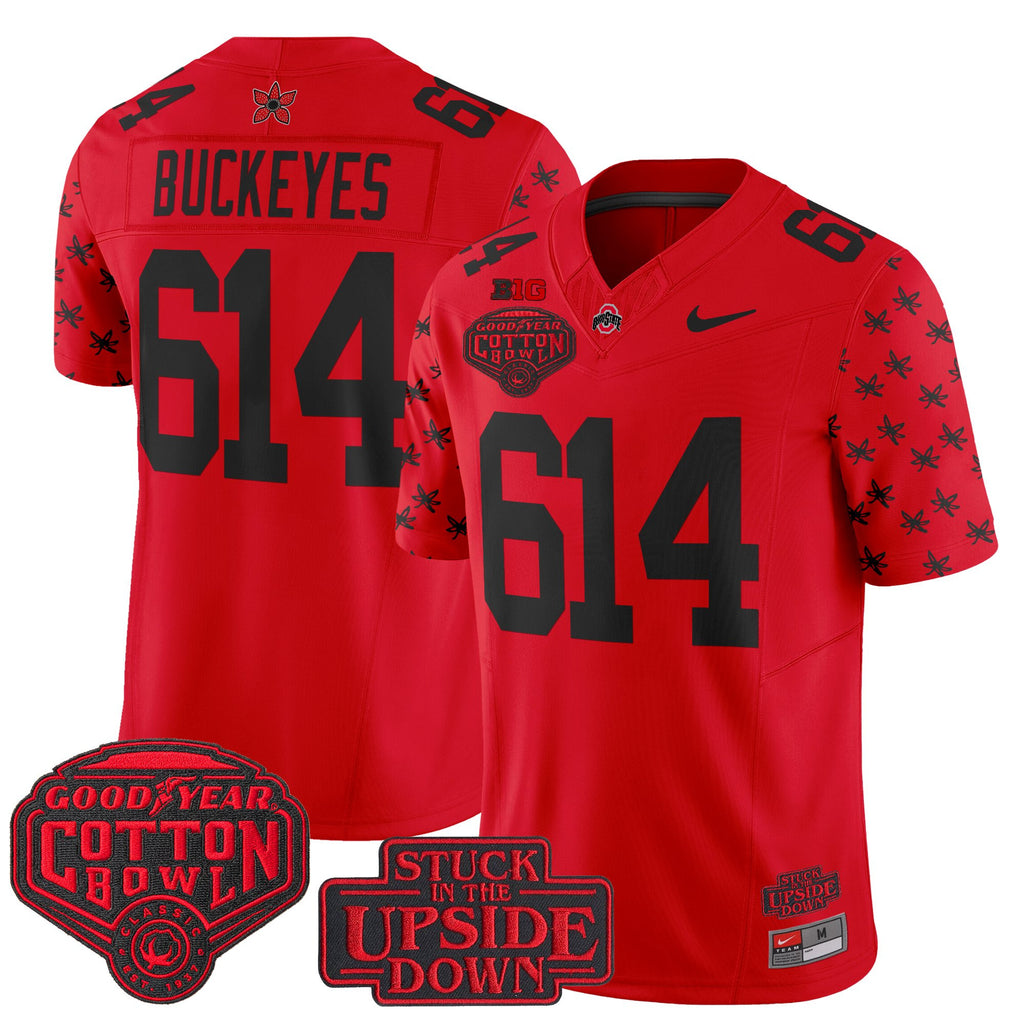 Men's Ohio State Buckeyes 'Stranger Things Edition' Vapor Limited Jersey - 2025 Cotton Bowl Patch - All Stitched