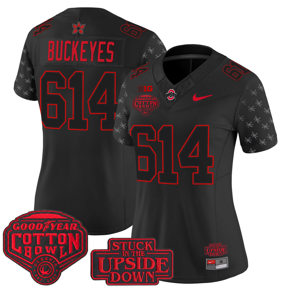 Women's Ohio State Buckeyes 'Stranger Things Edition' Vapor Limited Jersey - 2025 Cotton Bowl Patch - All Stitched