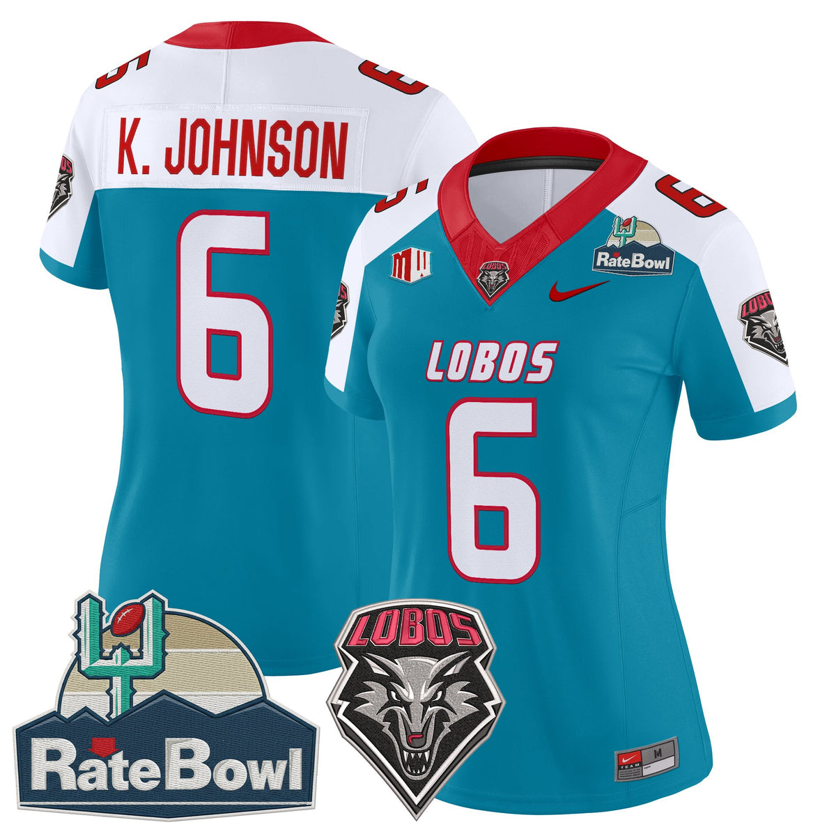 Women's New Mexico Lobos 2025 Rate Bowl Vapor Limited Jersey - All Stitched