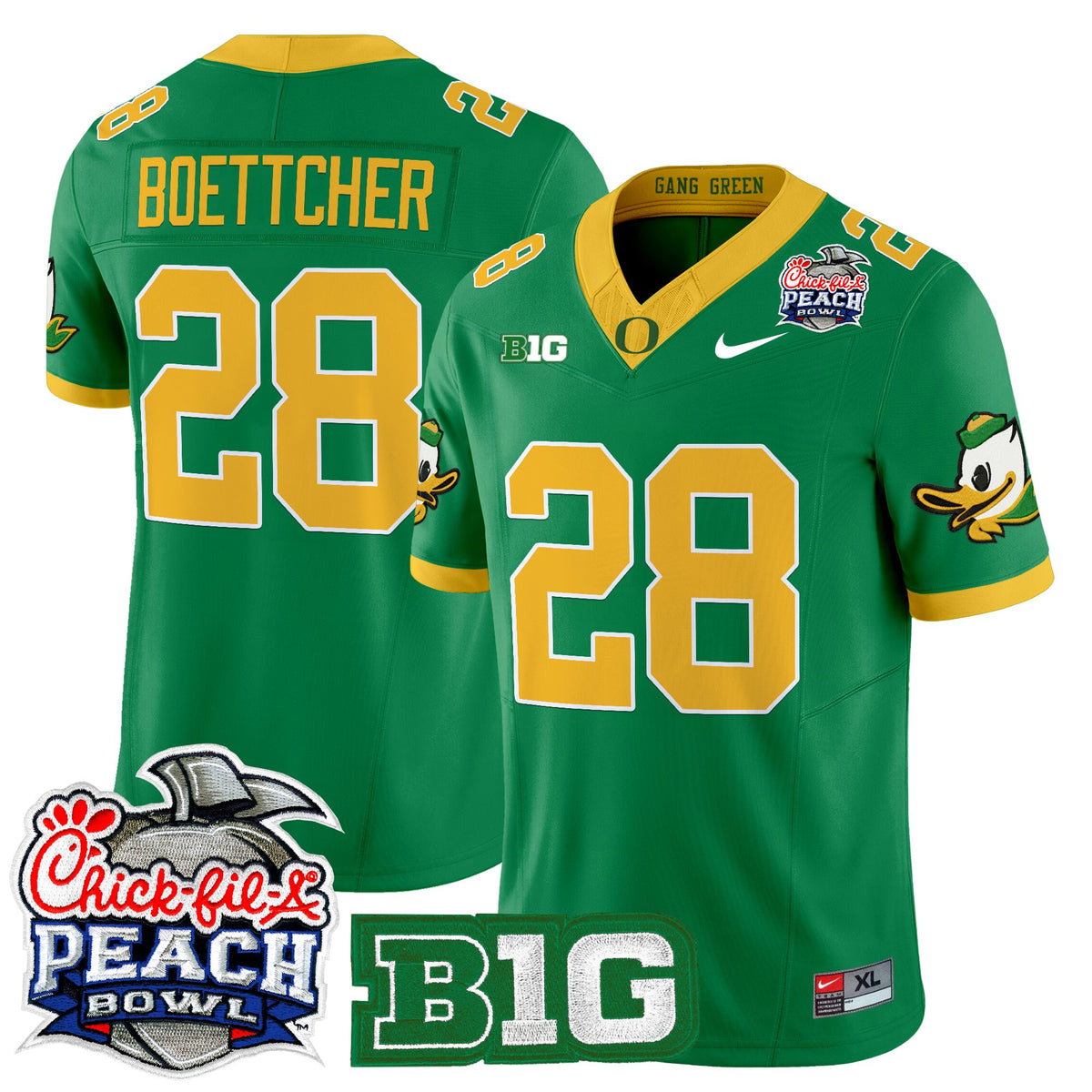 Men's Oregon Ducks 2026 Peach Bowl Vapor Limited Jersey - All Stitched
