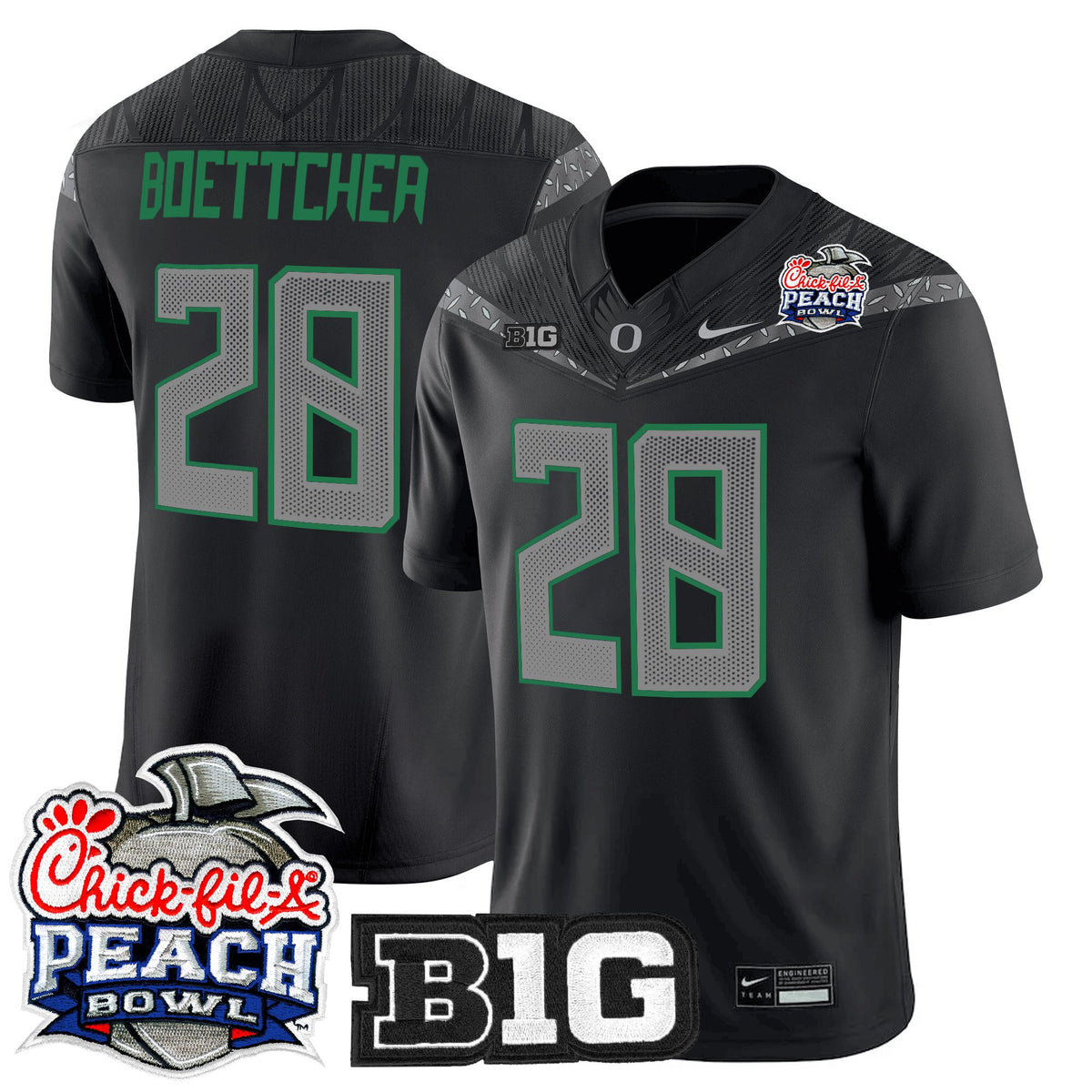 Men's Oregon Ducks 2026 Peach Bowl Vapor Limited Jersey - All Stitched