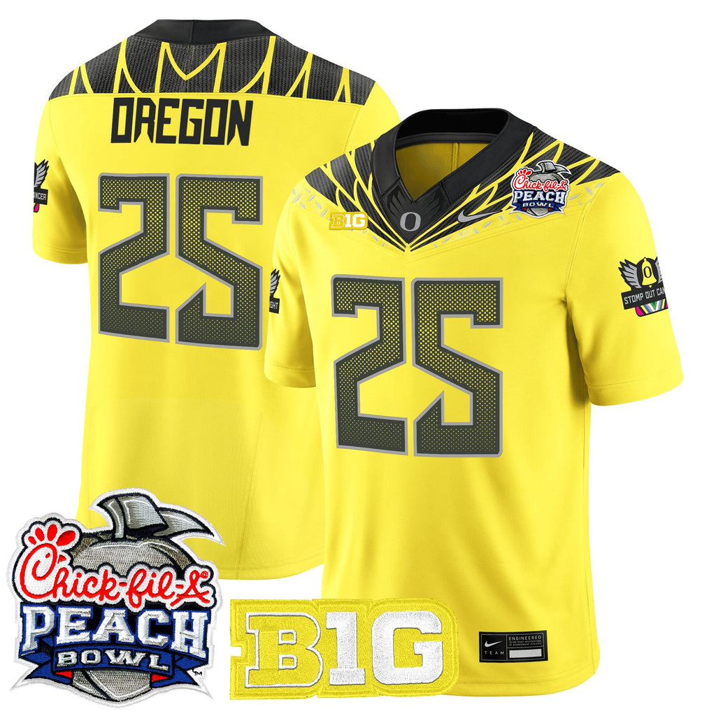 Men's Oregon Ducks 2026 Peach Bowl Vapor Limited Jersey - All Stitched