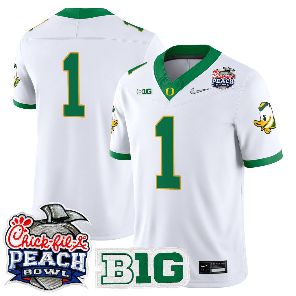 Men's Oregon Ducks 2026 Peach Bowl Vapor Limited Jersey - All Stitched