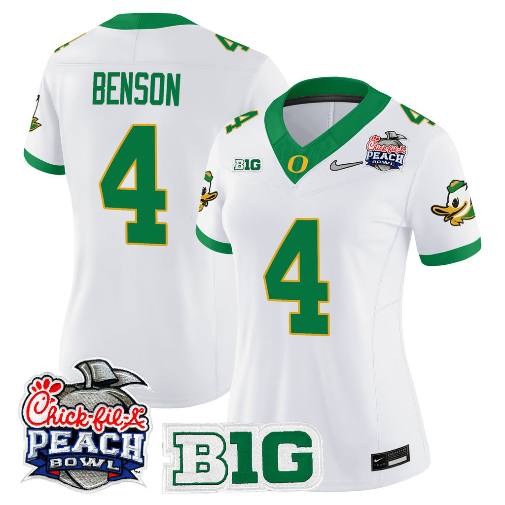 Women's Oregon Ducks 2026 Peach Bowl Vapor Limited Jersey - All Stitched