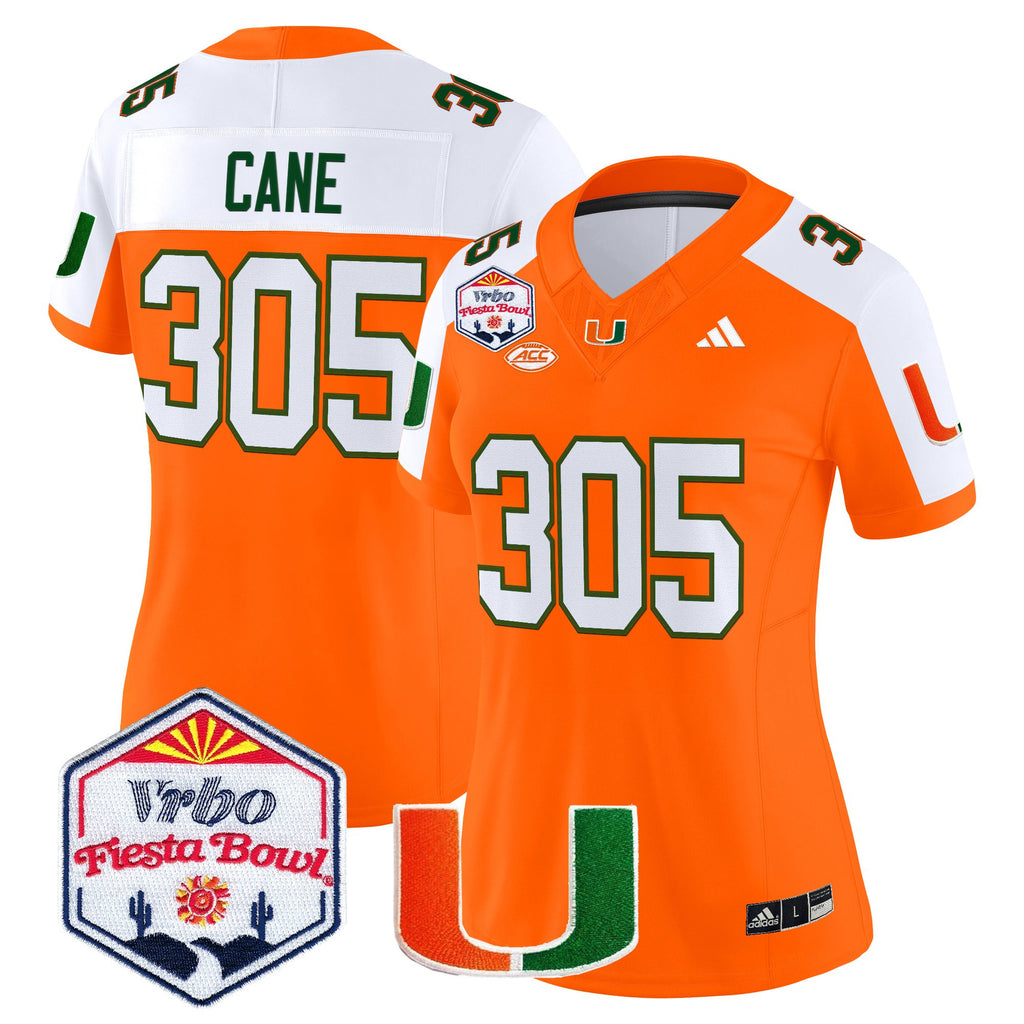 Women's Miami Hurricanes 2026 The Fiesta Bowl Vapor Limited Jersey - All Stitched