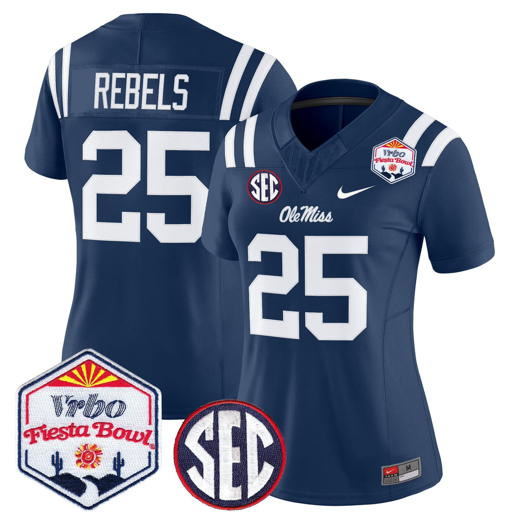 Women's Ole Miss Rebels 2026 The Fiesta Bowl Vapor Limited Jersey - All Stitched