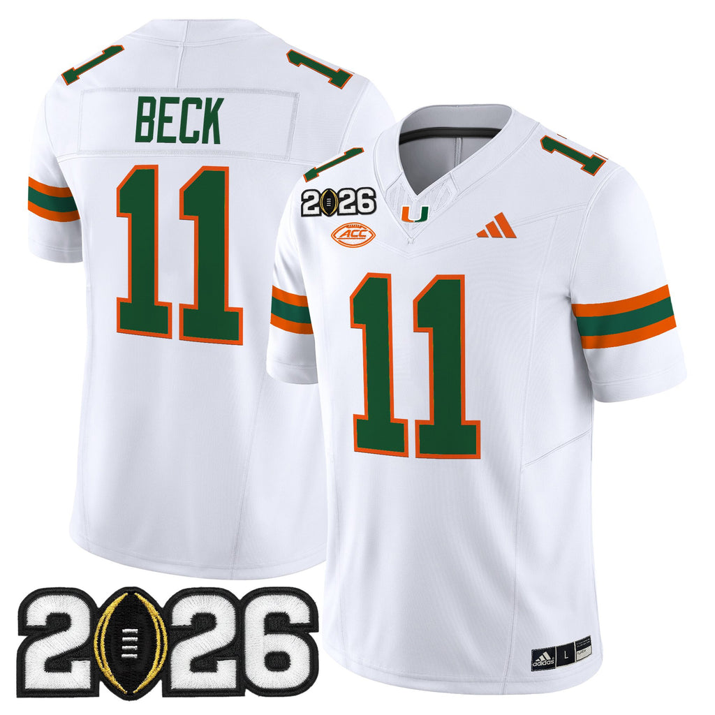 Men's Miami Hurricanes 2026 CFP Final Patch Vapor Limited Jersey - All Stitched