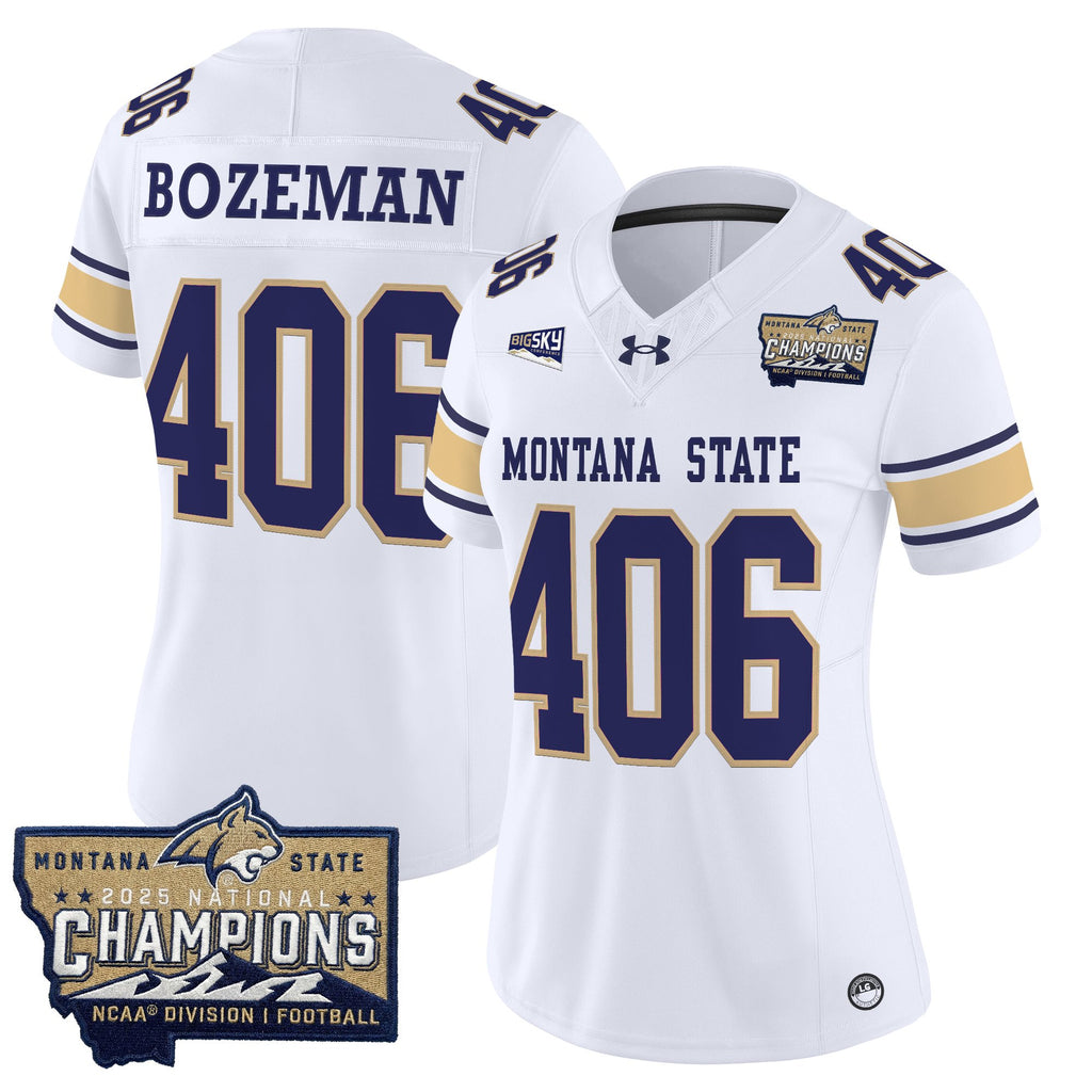 Women's Montana State Bobcats 2025 National Champions Vapor Limited Jersey - All Stitched