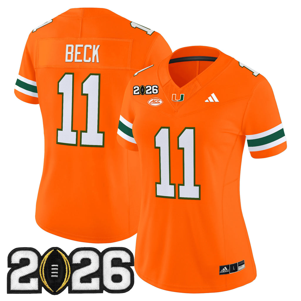 Women's Miami Hurricanes 2026 CFP Final Patch Vapor Limited Jersey - All Stitched