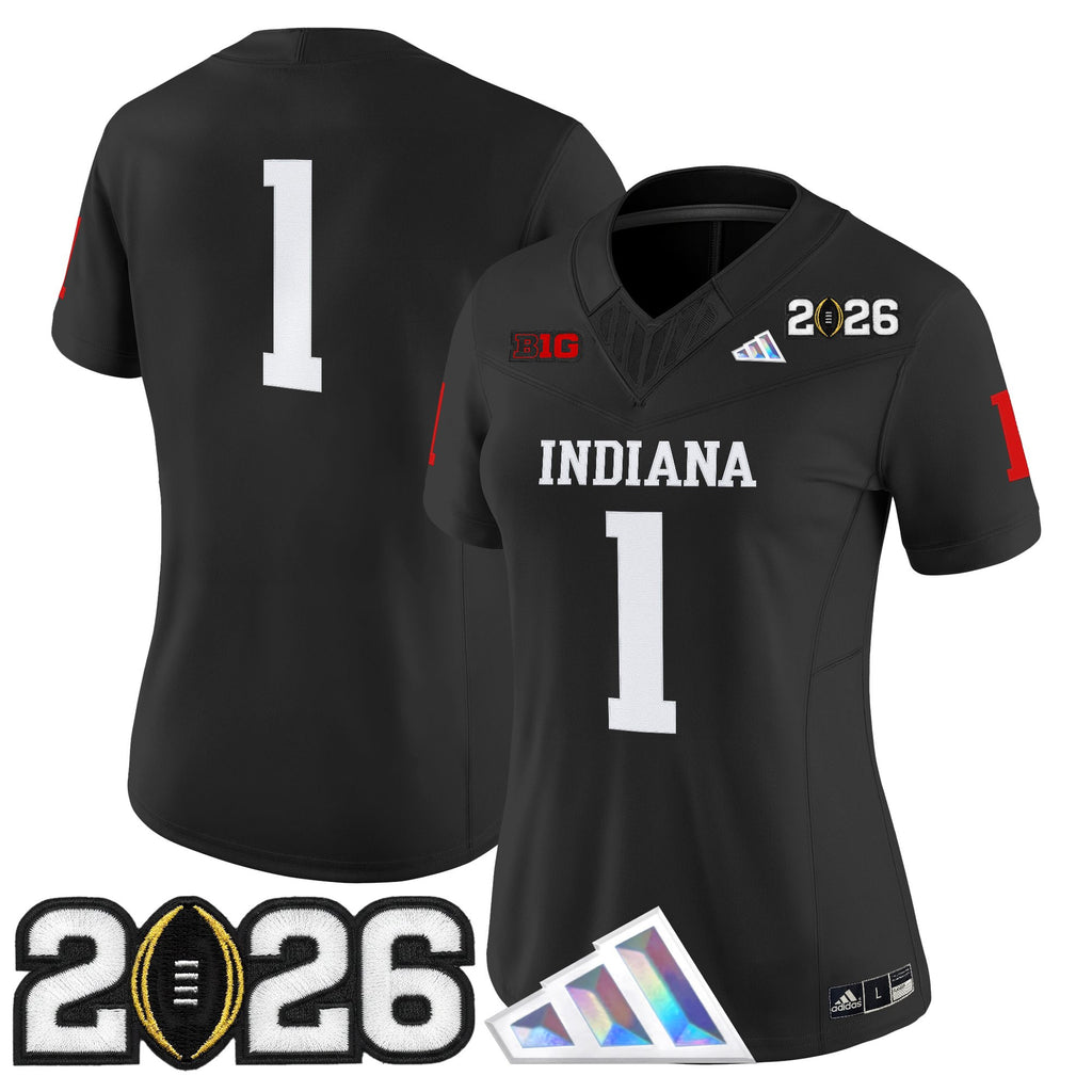 Women's Indiana Hoosiers 2026 CFP Final Patch Vapor Limited Jersey V3 - All Stitched