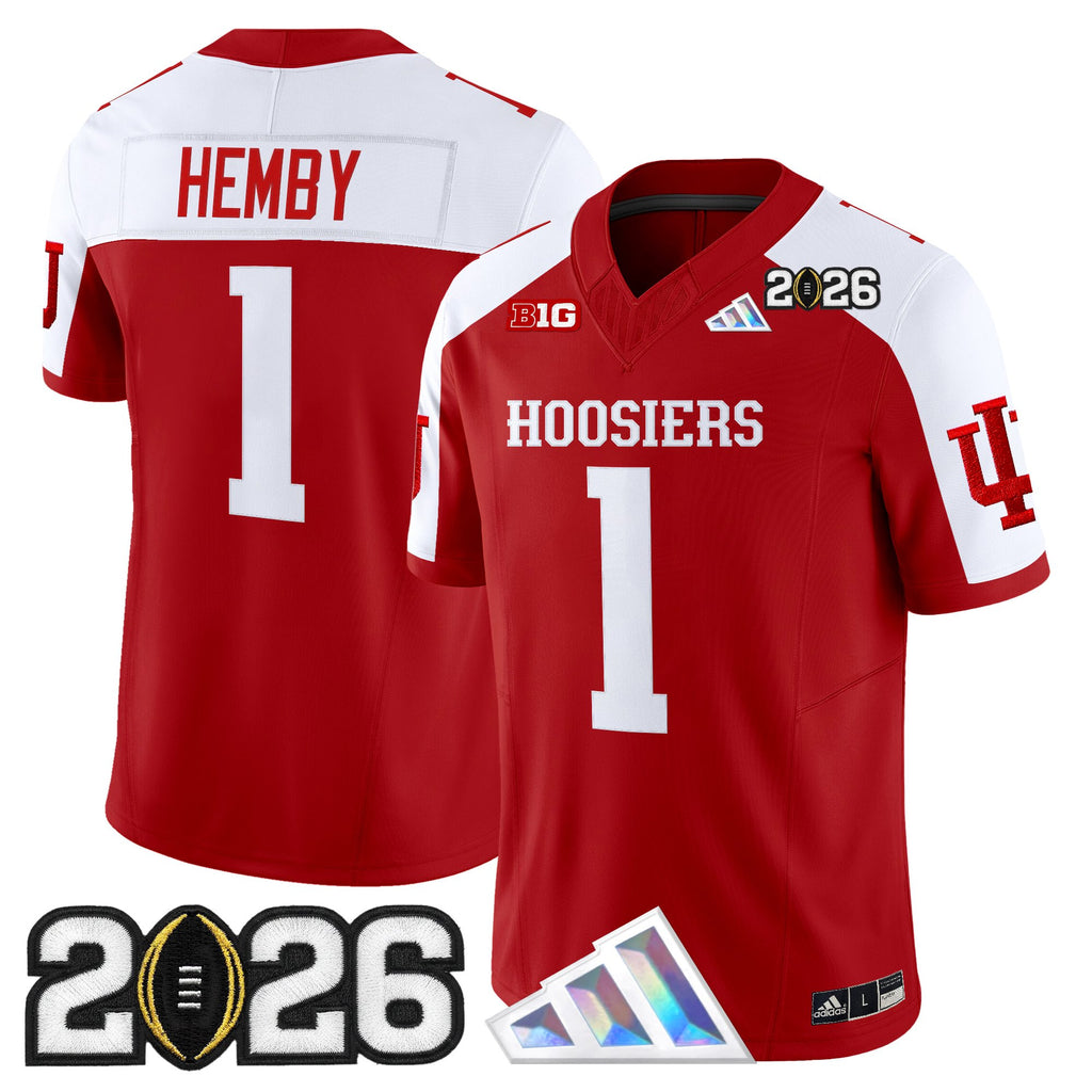 Men's Indiana Hoosiers 2026 CFP Final Patch Vapor Limited Jersey V4 - All Stitched