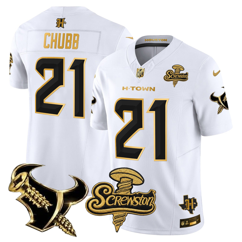 Men's Houston Texans DJ Screw Gold Vapor Limited Jersey - All Stitched