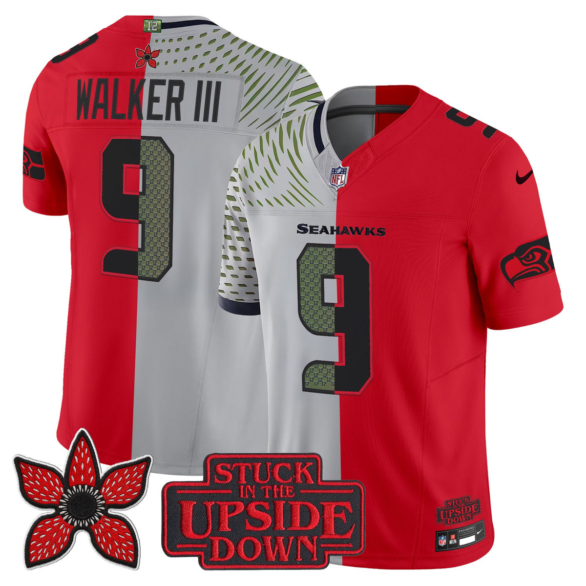Men's Seattle Seahawks 'Upside Down Edition' Vapor Limited Jersey - All Stitched
