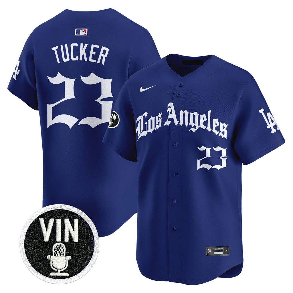 #23 Kyle Tucker Los Angeles Dodgers "LA Gothic Style" Vapor Premier Limited Jersey - All Stitched
