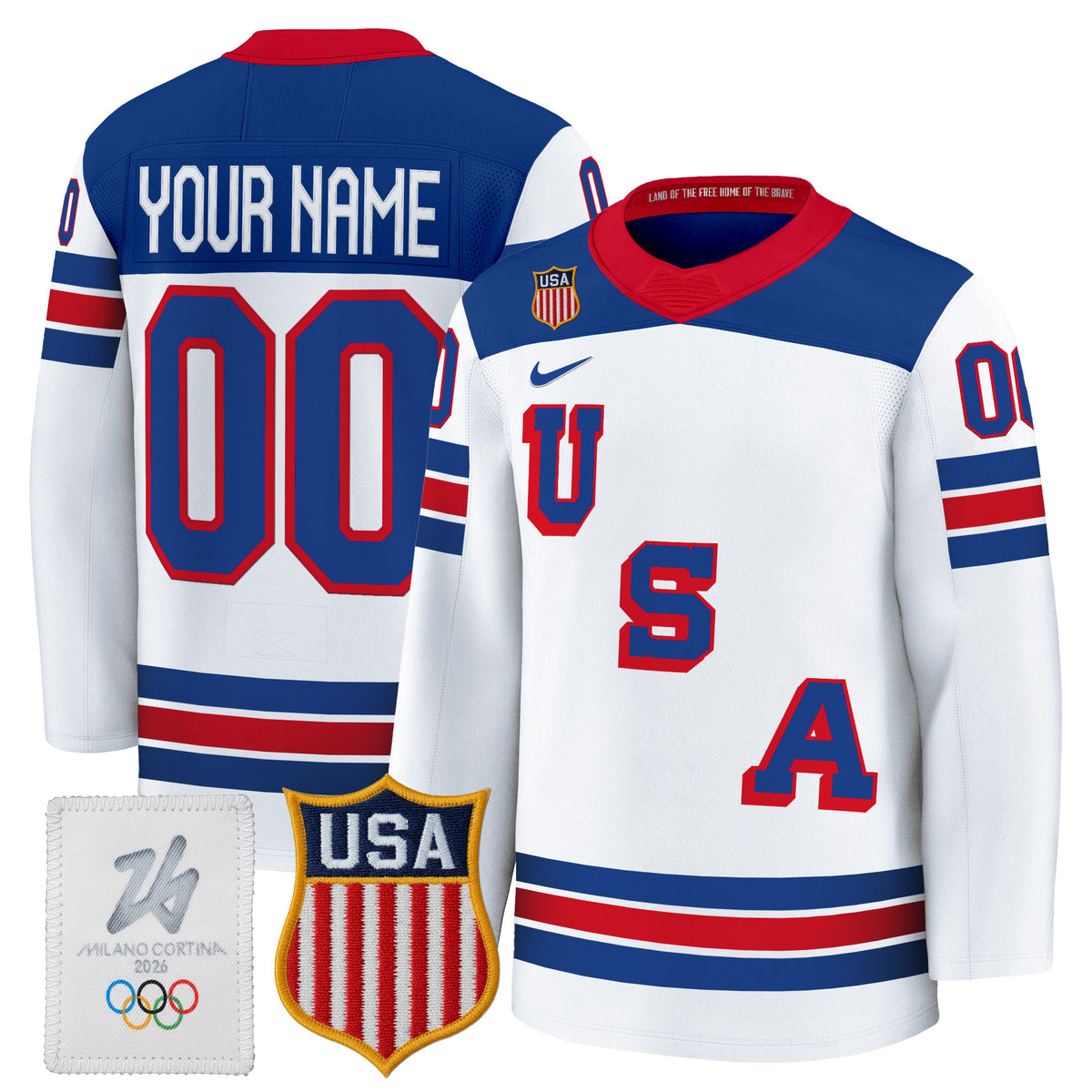 2026 USA Olympic Premium Custom Hockey Jersey - All Stitched