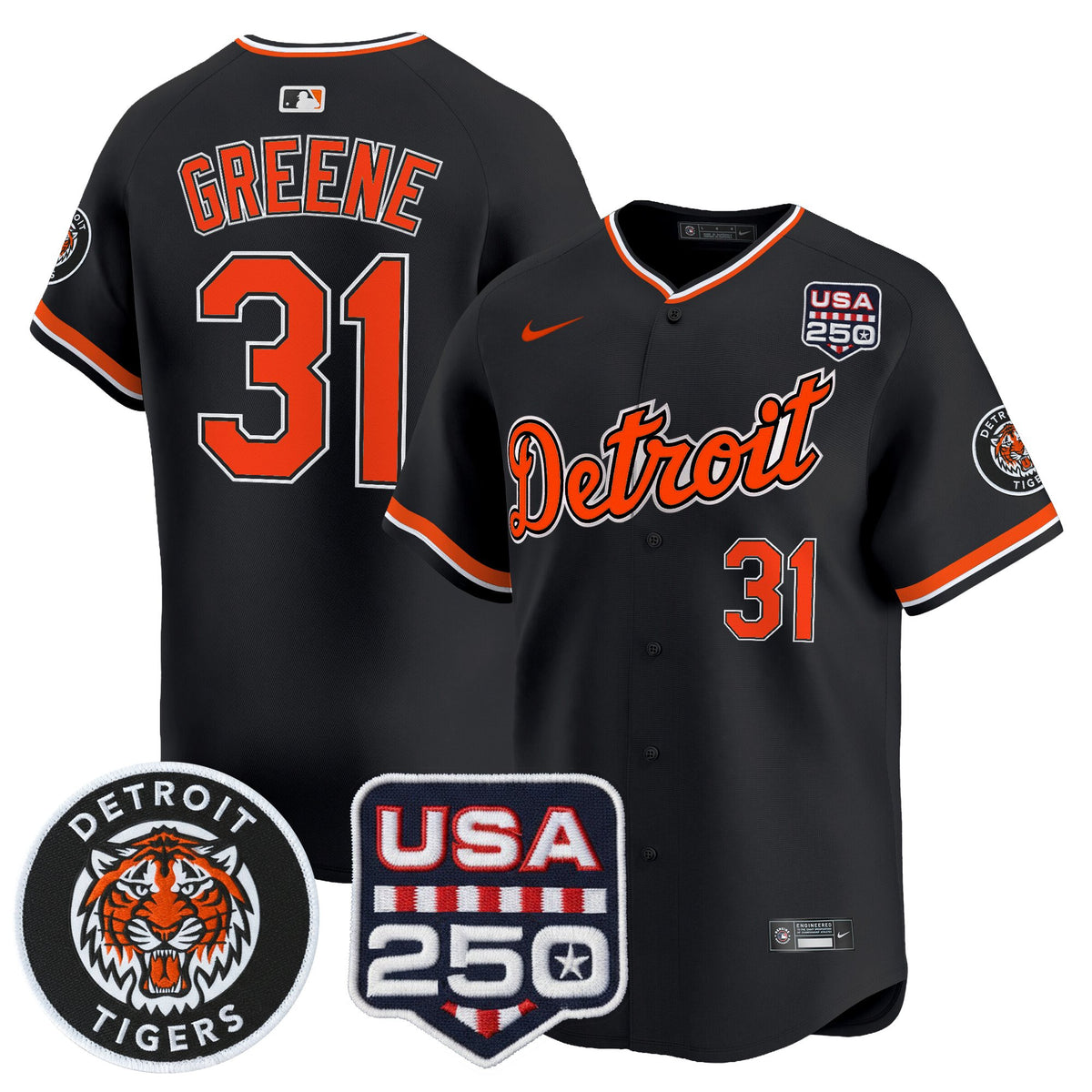 Men's Detroit Tigers 2026 Alternate Vapor Premier Limited Jersey - 250America Patch - All Stitched
