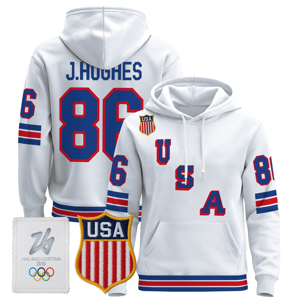 Men's 2026 USA Olympic Premium Hockey Hoodie - All Stitched