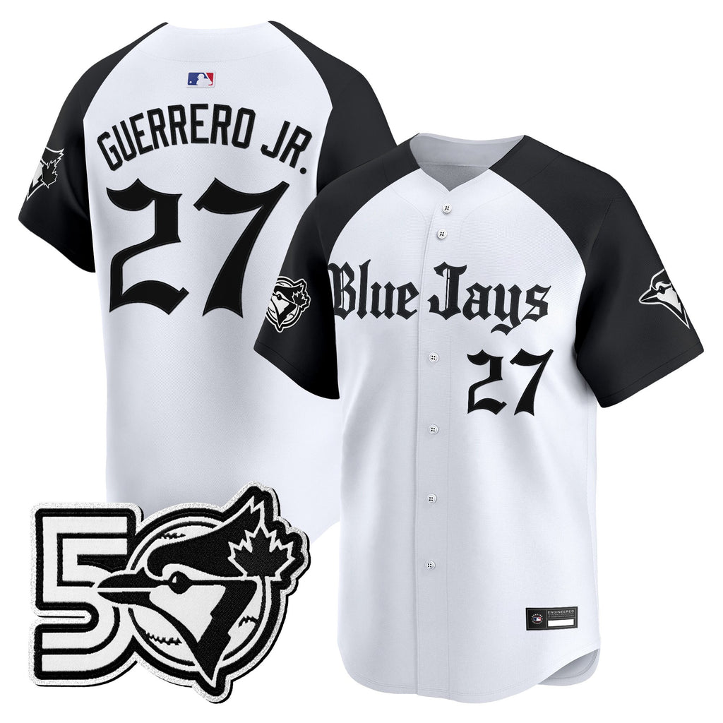 Men's Toronto Blue Jays 50 Seasons Patch Vapor Premier Limited Jersey - Gothic North Edition - All Stitched
