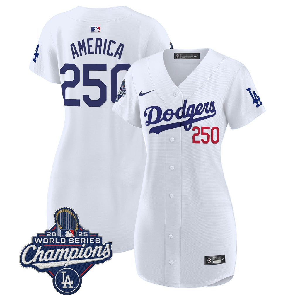 Women's Dodgers 2025 World Series Champions Patch Baseball Dress - All Stitched