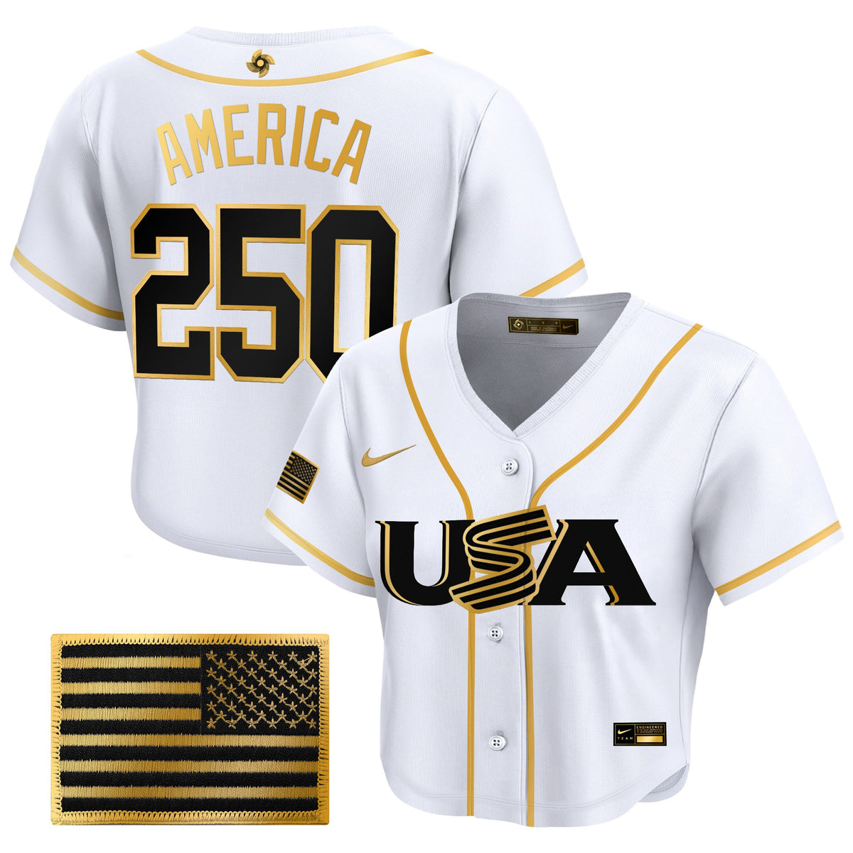 Women's Team USA World Baseball Classic Crop Top Baseball Jersey - All Stitched