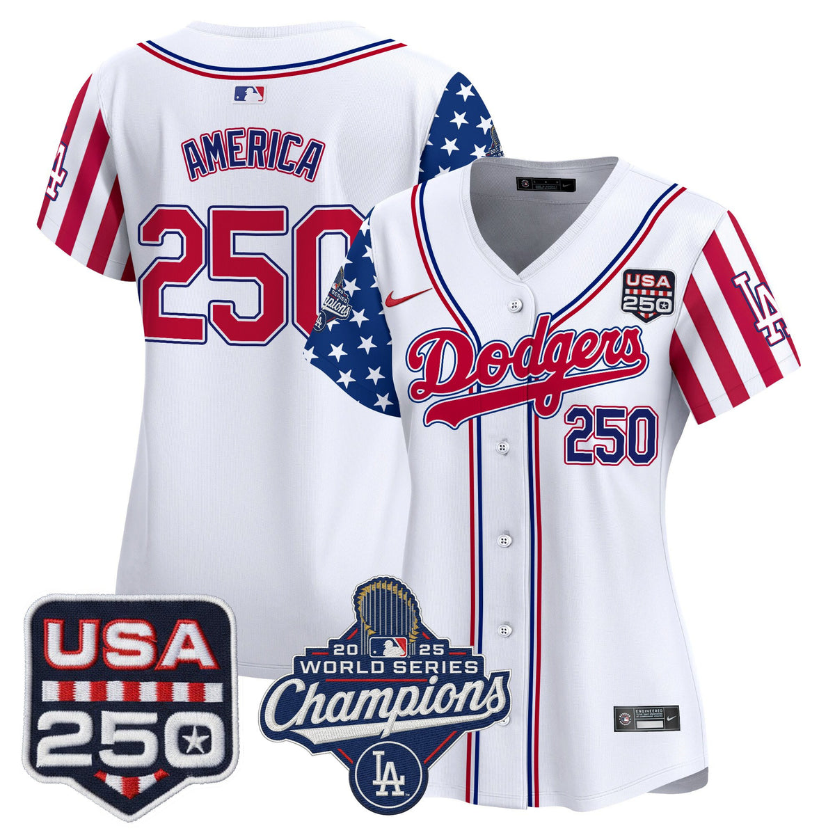 Women's Los Angeles Dodgers "America250 Edition" Vapor Premier Limited Jersey V2 - All Stitched