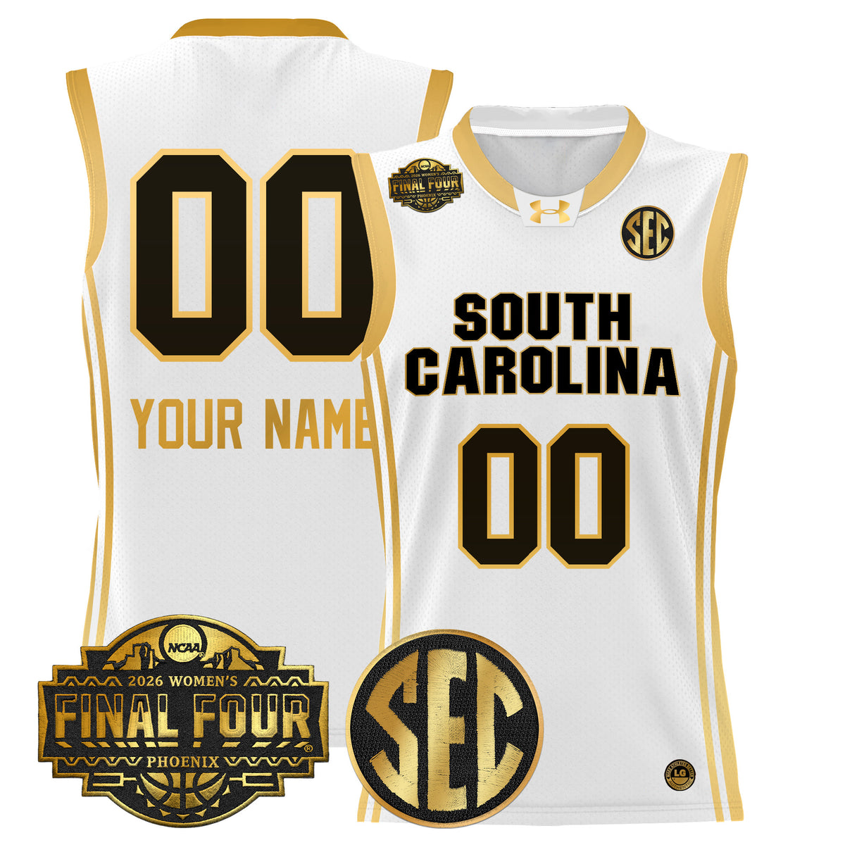 South Carolina Gamecocks 2026 Women's Tournament Final Four Custom Basketball Jersey - All Stitched