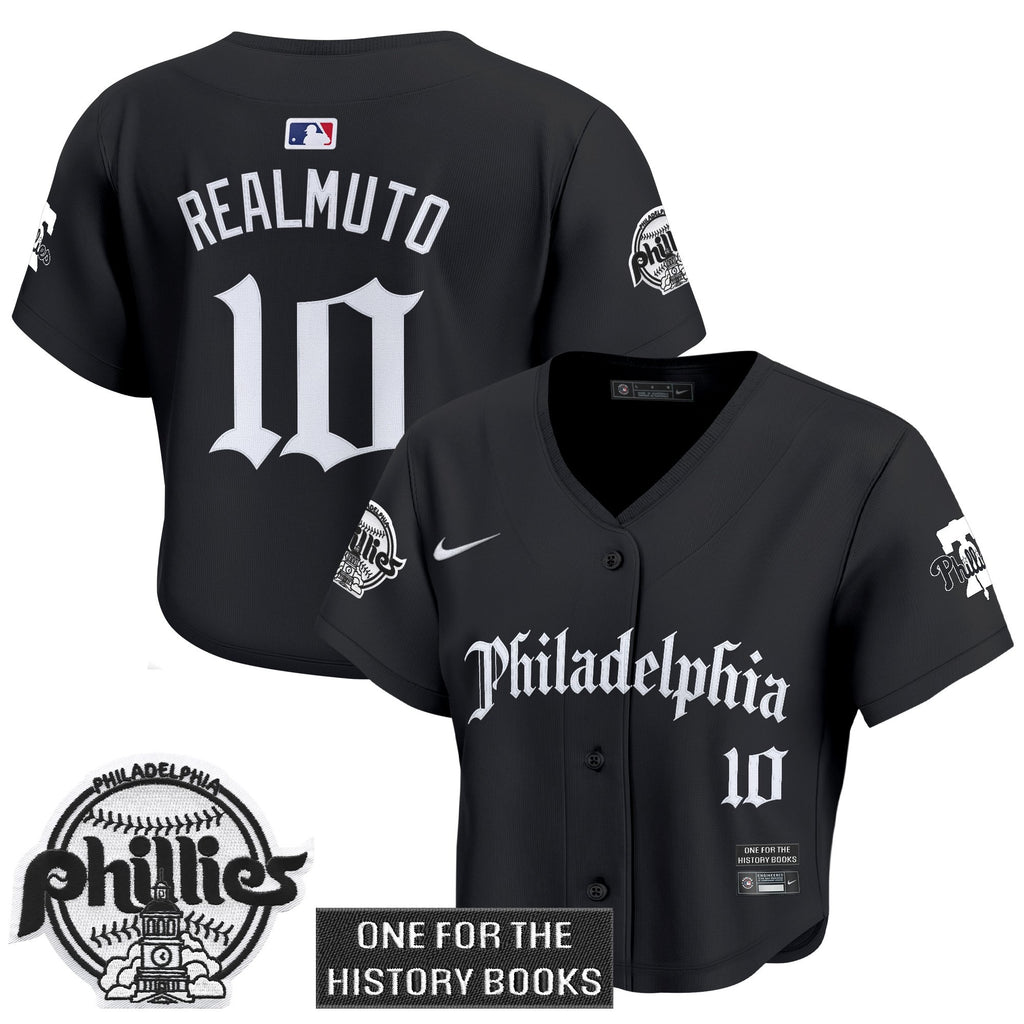 Women's Phillies 'Retro Newspaper Edition' Crop Top Baseball Jersey - All Stitched