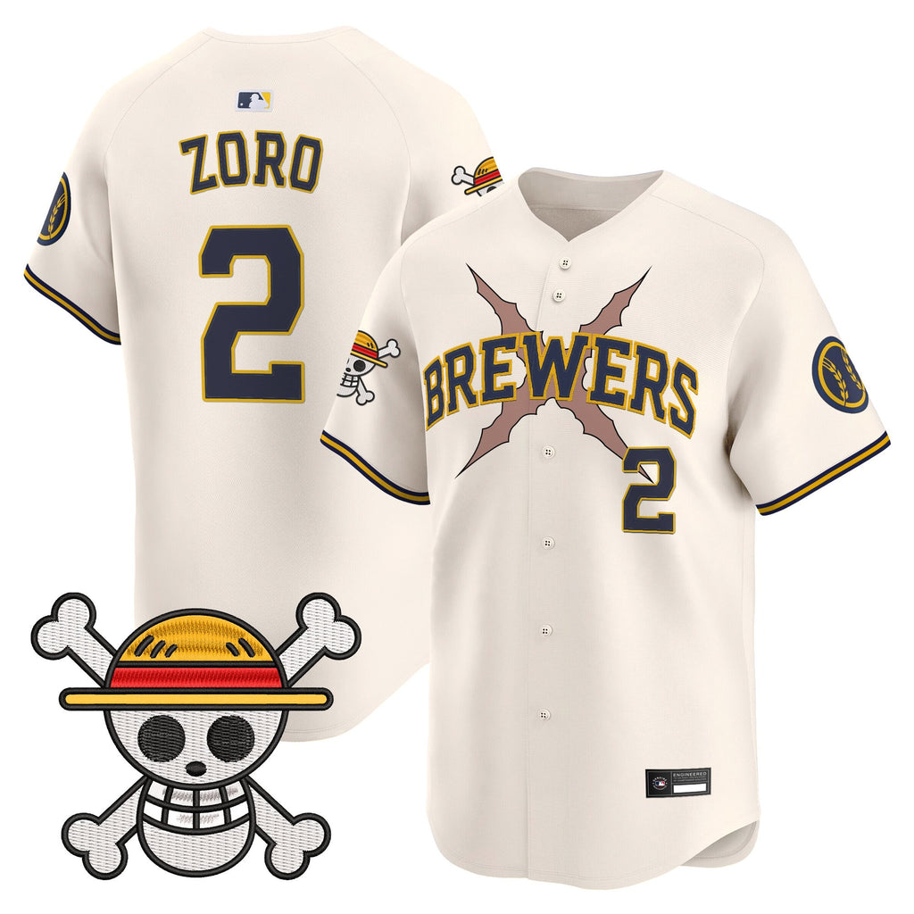 Men's Milwaukee Brewers x One Piece Vapor Premier Limited Jersey - Stitched