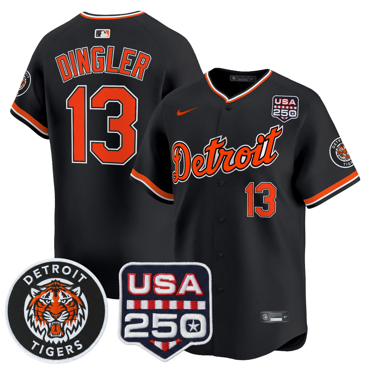 Men's Detroit Tigers 2026 Alternate Vapor Premier Limited Jersey - 250America Patch - All Stitched