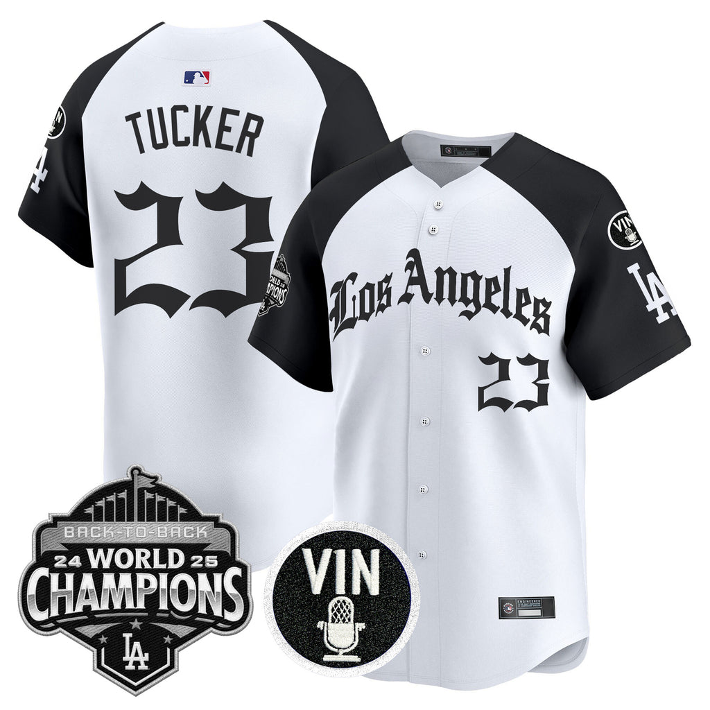 Men's Dodgers 2025 Back-To-Back Champions Vapor Premier Limited Jersey - LA Gothic Edition - All Stitched