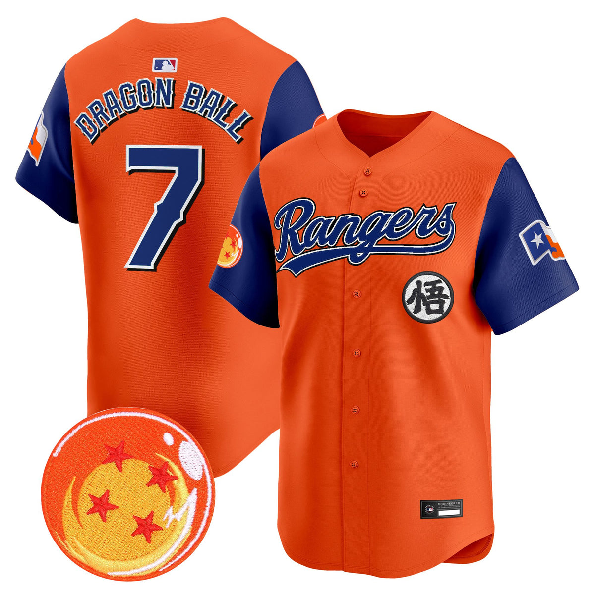 Men's Texas Rangers x Dragon Ball Vapor Premier Limited Jersey - All Stitched