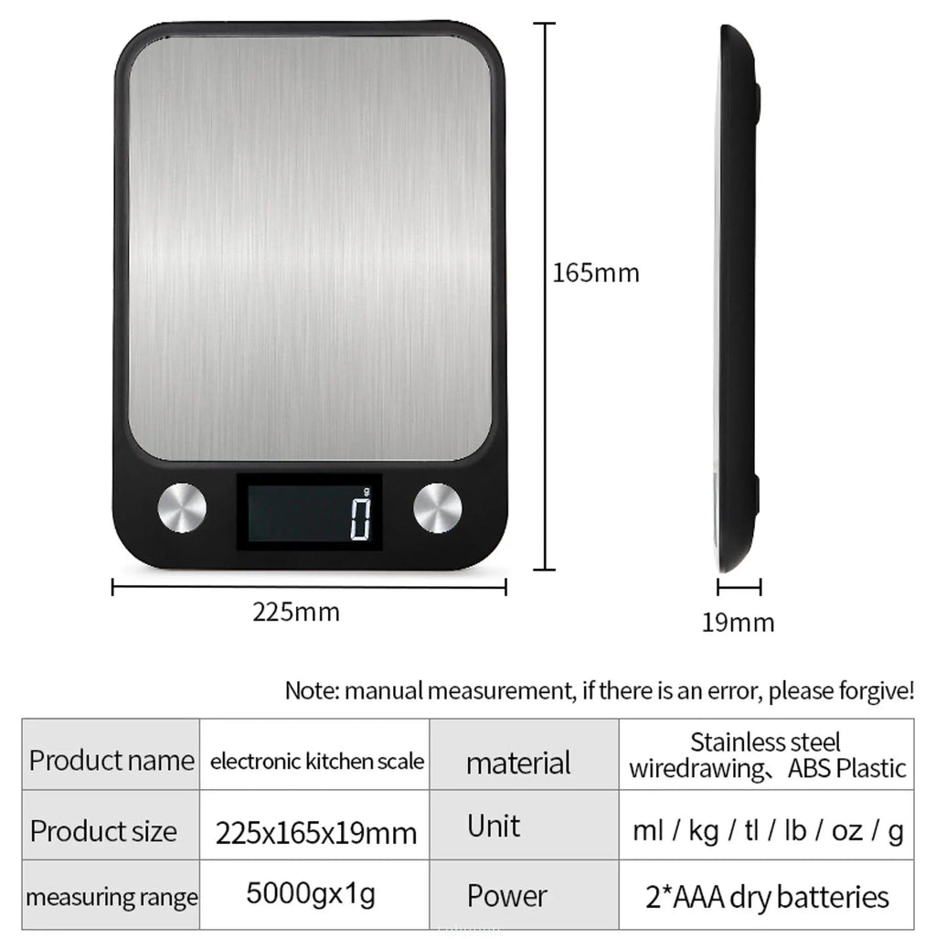 Kitchen Scale 5/10/15Kg Weighing Food Coffee Balance Digital Scales Stainless Steel Design Cooking and Baking Measuring Tools